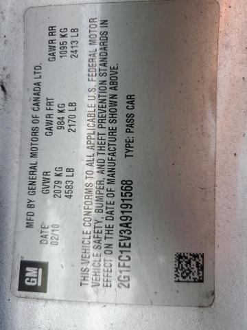 2G1FC1EV3A9191568 - 2010 CHEVROLET CAMARO LT 银色 照片 12