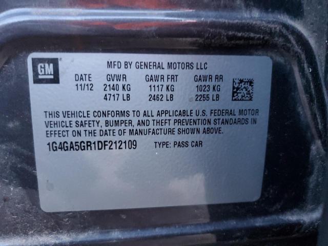 1G4GA5GR1DF212109 - 2013 BUICK LACROSSE CHARCOAL photo 12