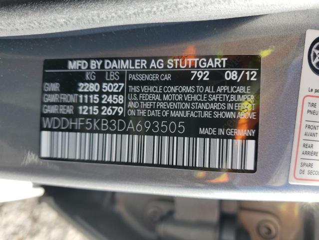 WDDHF5KB3DA693505 - 2013 MERCEDES-BENZ E 350 GRAY photo 12