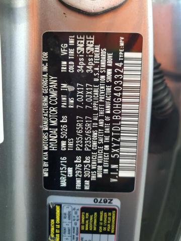 5XYZTDLB0HG403324 - 2017 HYUNDAI SANTA FE S GRAY photo 13