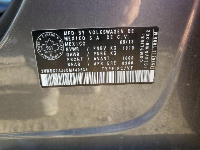 3VWDX7AJ6DM440639 - 2013 VOLKSWAGEN JETTA SE GRAY photo 13