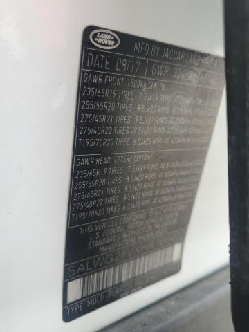 SALWG2FVXHA166402 - 2017 LAND ROVER RANGE ROVE SE WHITE photo 13