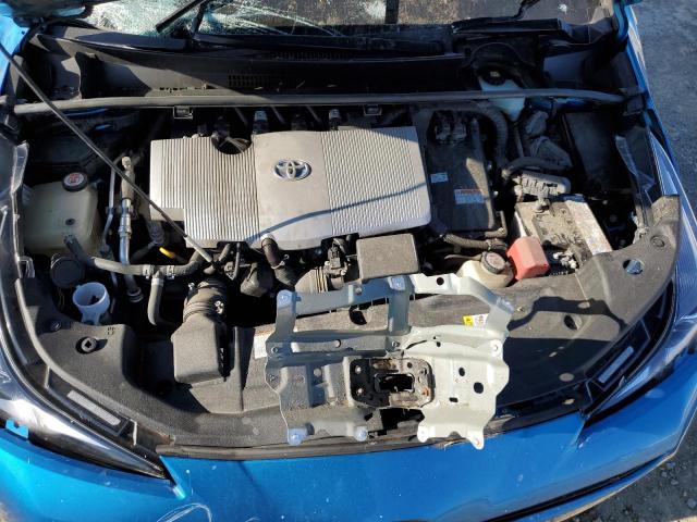 JTDL9RFU2K3006935 - 2019 TOYOTA PRIUS BLUE photo 11