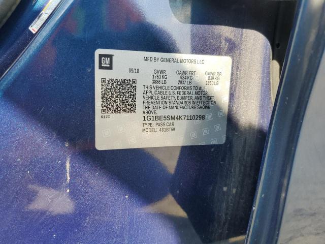 1G1BE5SM4K7110298 - 2019 CHEVROLET CRUZE LT BLUE photo 13