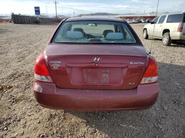 KMHDN45D42U459061 - 2002 HYUNDAI ELANTRA GLS RED photo 6