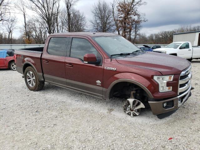 1FTEW1EG3FFD12853 - 2015 FORD F150 SUPERCREW BURGUNDY photo 4