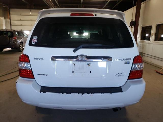 JTEEW21A560015749 - 2006 TOYOTA HIGHLANDER HYBRID WHITE photo 6