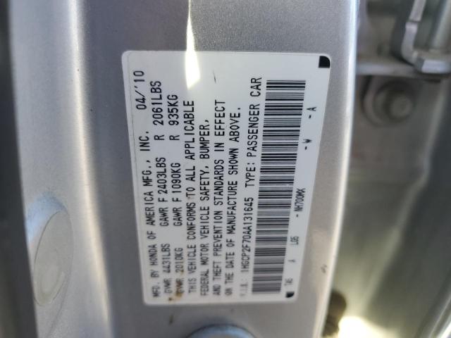 1HGCP2F70AA131645 - 2010 HONDA ACCORD EX SILVER photo 12