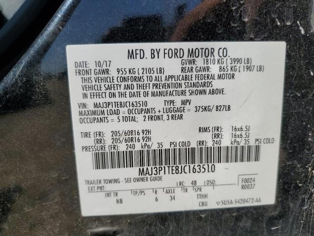 MAJ3P1TE8JC163510 - 2018 FORD ECOSPORT SE Siyah fotoğraf 14
