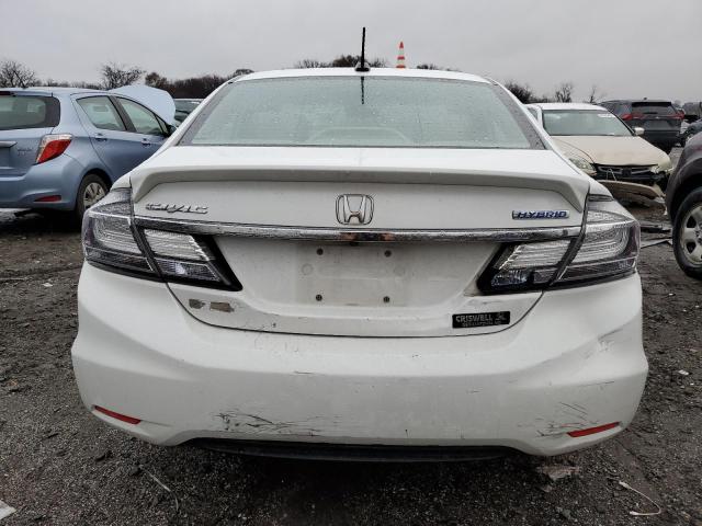 19XFB4F24DE201689 - 2013 HONDA CIVIC HYBRID WHITE photo 6