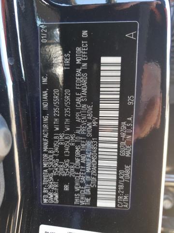 5TDFZRAH0MS048531 - 2021 TOYOTA HIGHLANDER PLATINUM BLACK photo 12