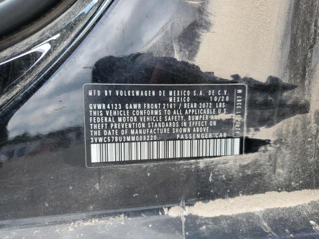 3VWC57BU3MM009220 - 2021 VOLKSWAGEN JETTA S BLACK photo 12