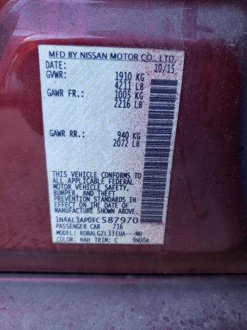 1N4AL3AP0FC587970 - 2015 NISSAN ALTIMA 2.5 RED photo 13