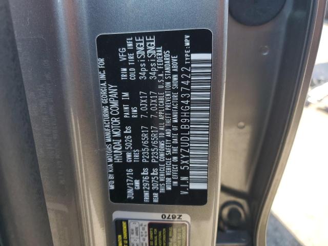 5XYZUDLB9HG437422 - 2017 HYUNDAI SANTA FE S Gümüş foto 14