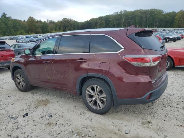 5TDJKRFH0FS078333 - 2015 TOYOTA HIGHLANDER XLE Bordo foto 2