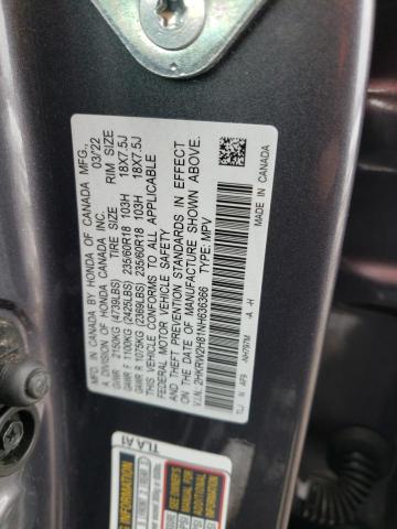 2HKRW2H81NH636366 - 2022 HONDA CR-V EXL GRAY photo 13