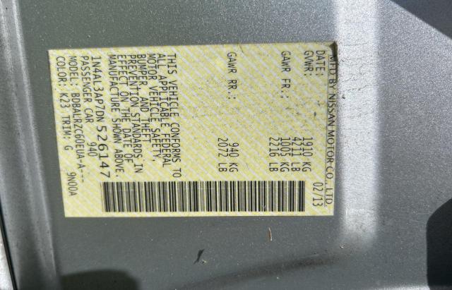 1N4AL3AP7DN526147 - 2013 NISSAN ALTIMA 2.5 银色 照片 10