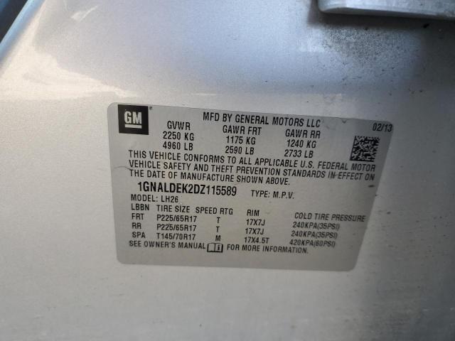 1GNALDEK2DZ115589 - 2013 CHEVROLET EQUINOX LT SILVER photo 13