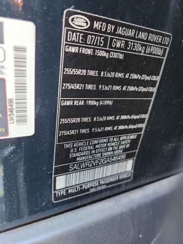 SALWR2VF2GA546496 - 2016 LAND ROVER RANGE ROVE HSE GREEN photo 13