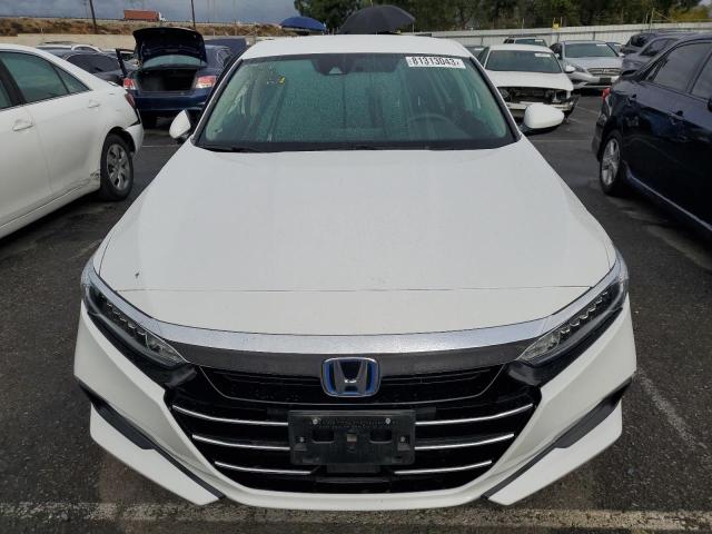 1HGCV3F17MA001700 - 2021 HONDA ACCORD HYBRID WHITE photo 5