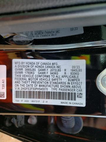 2HGFE2F50PH545570 - 2023 HONDA CIVIC SPORT 黑色 照片 12