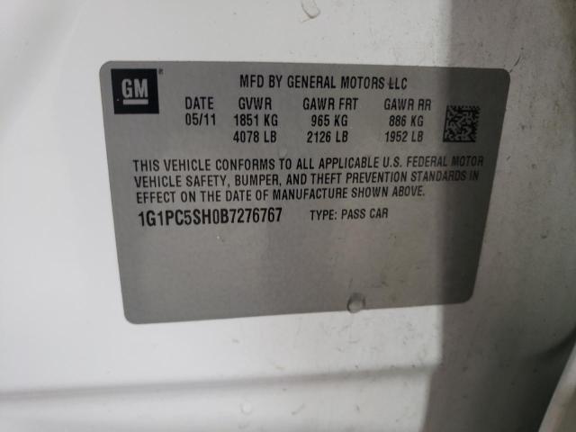 1G1PC5SH0B7276767 - 2011 CHEVROLET CRUZE LS WHITE photo 12