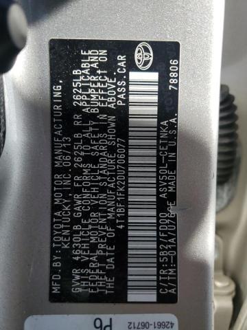 4T1BF1FK2DU706077 - 2013 TOYOTA CAMRY L ვერცხლისფერი ფოტო 12