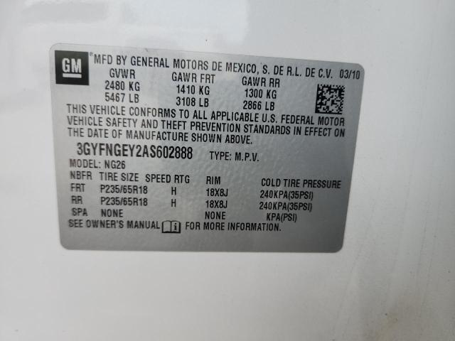 3GYFNGEY2AS602888 - 2010 CADILLAC SRX თეთრი ფოტო 13