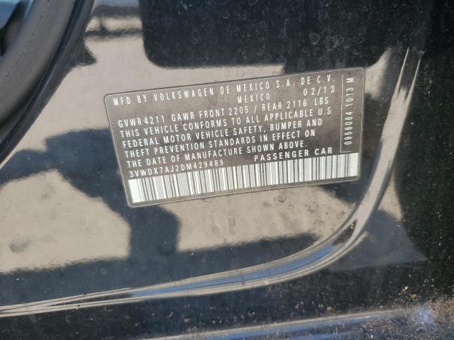 3VWDX7AJ2DM429489 - 2013 VOLKSWAGEN JETTA SE 黑色 照片 12
