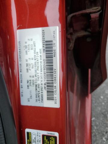 JM1BL1VGXB1902440 - 2011 MAZDA 3 I BURGUNDY photo 12