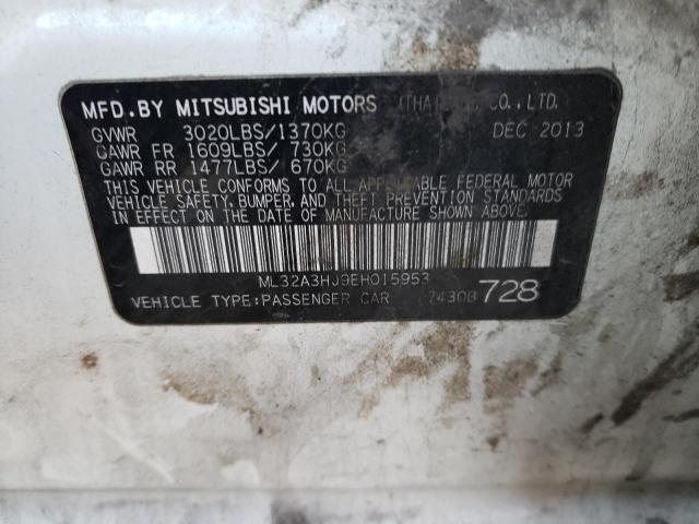 ML32A3HJ9EH015953 - 2014 MITSUBISHI MIRAGE DE WHITE photo 12