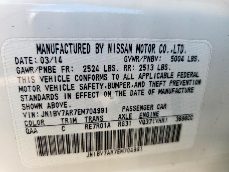 JN1BV7AR7EM704991 - 2014 INFINITI Q50 BASE WHITE photo 13