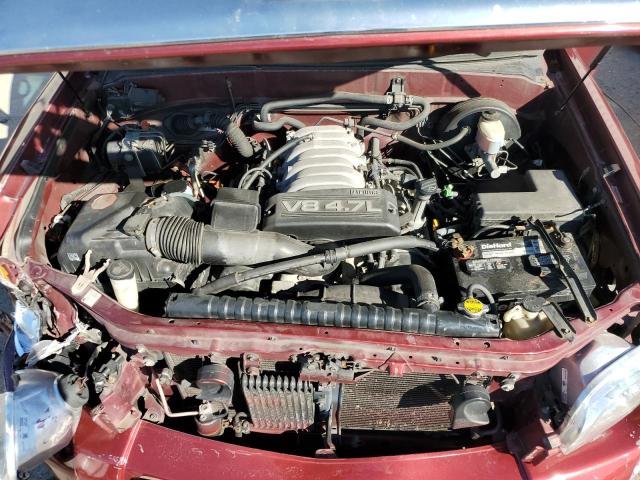 5TBRT341X3S438425 - 2003 TOYOTA TUNDRA ACCESS CAB SR5 RED photo 11