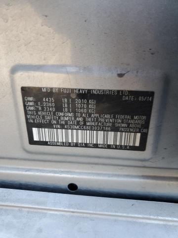 4S3BMCC68E3037186 - 2014 SUBARU LEGACY 2.5I PREMIUM SILVER photo 12