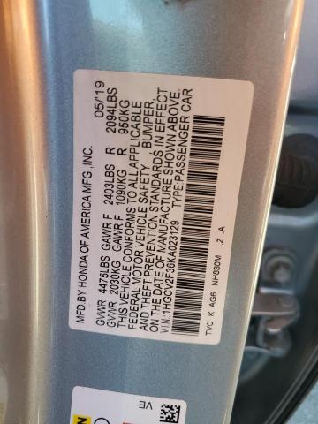 1HGCV2F36KA023129 - 2019 HONDA ACCORD SPORT فضي صورة 13