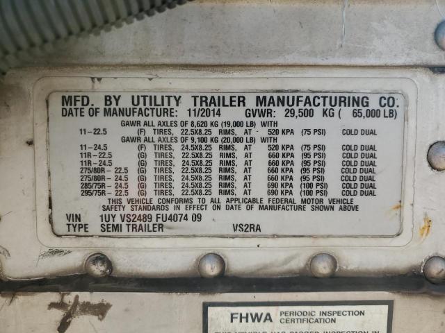 1UYVS2489FU407409 - 2015 UTILITY TRAILER Ақ фото 10