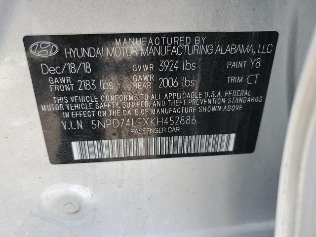 5NPD74LFXKH452886 - 2019 HYUNDAI ELANTRA SE SILVER photo 13