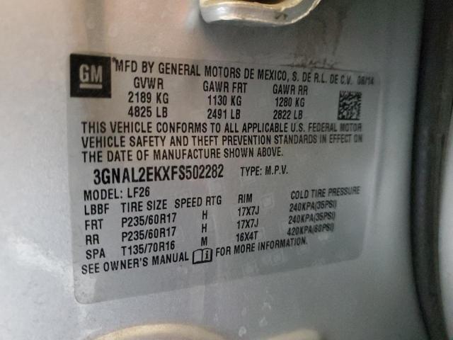 3GNAL2EKXFS502282 - 2015 CHEVROLET CAPTIVA LS 银色 照片 12