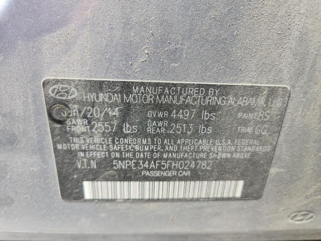 5NPE34AF5FH024782 - 2015 HYUNDAI SONATA SPORT ვერცხლისფერი ფოტო 12