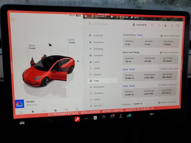 5YJ3E1EB6PF671442 - 2023 TESLA MODEL 3 RED photo 9