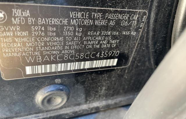 WBAKC8C58CC435970 - 2012 BMW 750 LXI GRAY photo 10