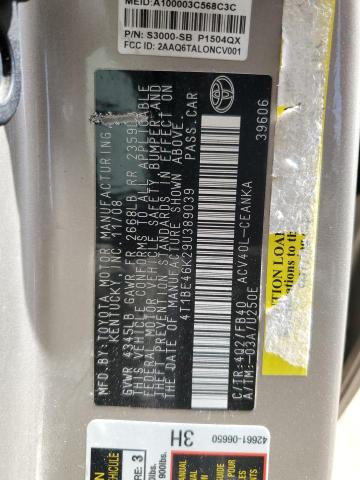 4T1BE46K29U389039 - 2009 TOYOTA CAMRY BASE TAN photo 13
