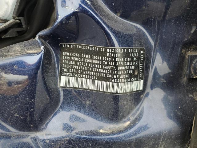 3VW3L7AJ2EM386037 - 2014 VOLKSWAGEN JETTA TDI ლურჯი ფოტო 12