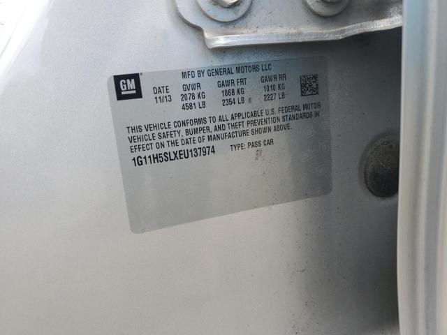 1G11H5SLXEU137974 - 2014 CHEVROLET MALIBU LTZ ვერცხლისფერი ფოტო 13