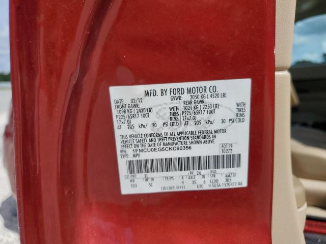 1FMCU0EG5CKC60356 - 2012 FORD ESCAPE LIMITED 红色 照片 14