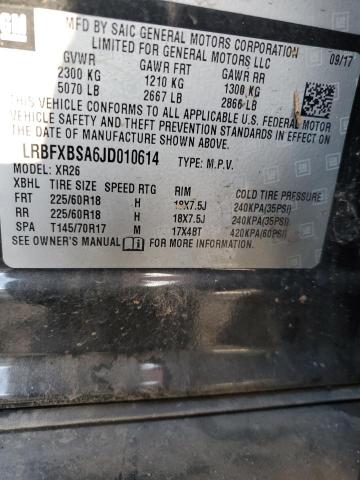 LRBFXBSA6JD010614 - 2018 BUICK ENVISION PREFERRED შავი ფოტო 13