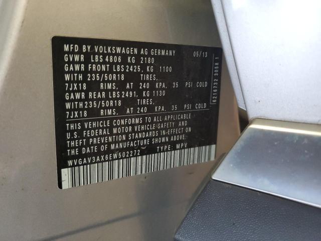 WVGAV3AX6EW502272 - 2014 VOLKSWAGEN TIGUAN S 银色 照片 14