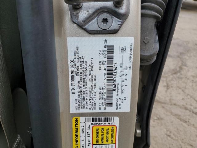 3FA6P0H74JR176242 - 2018 FORD FUSION SE 米色 照片 12