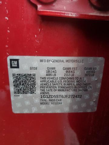 1G1ZD5ST6JF272432 - 2018 CHEVROLET MALIBU LT RED photo 12
