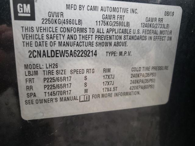 2CNALDEW5A6229214 - 2010 CHEVROLET EQUINOX LT CHARCOAL photo 13